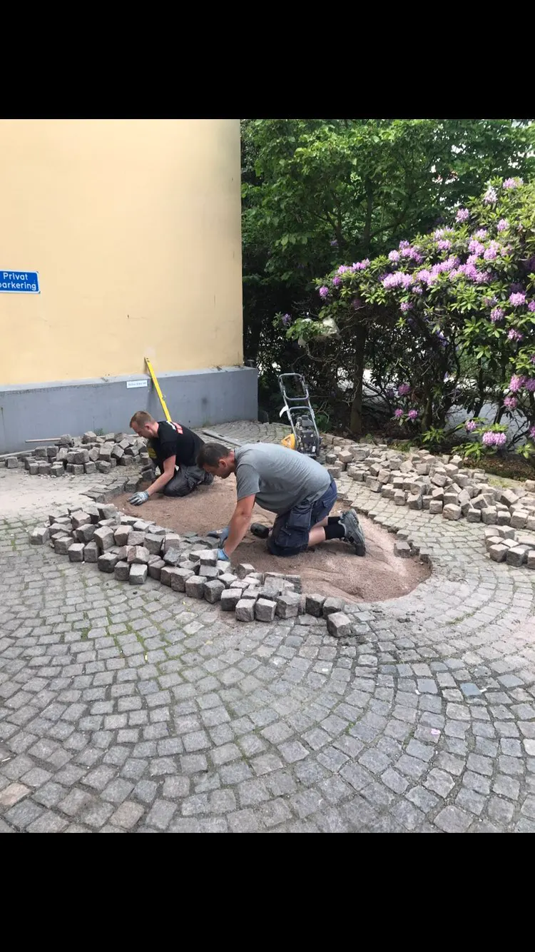 Placera av gatsten och betong plattor – bild 1